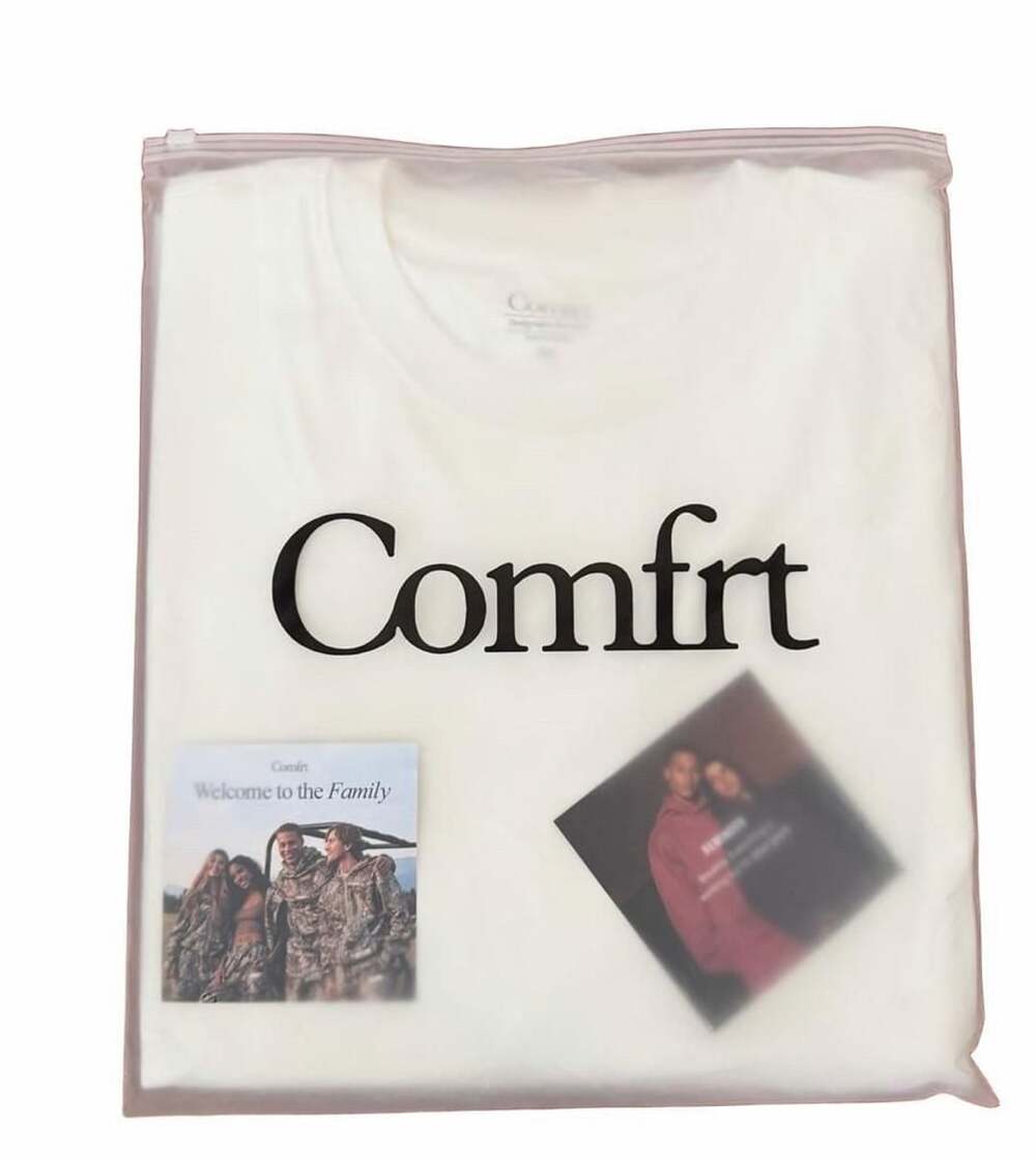 Comfrt Logo T-Shirt Size 2XL White Cotton Heavyweight Tee